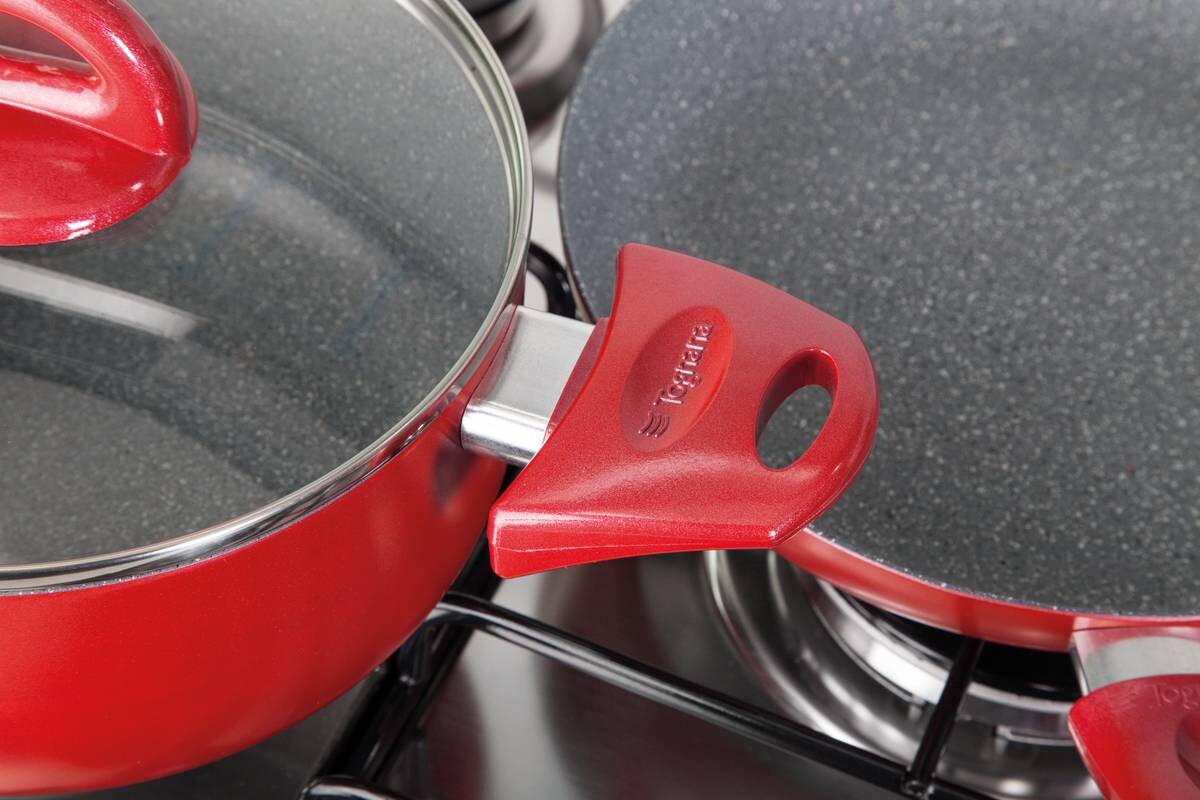 TOGNANA Topfset rot Aluminium 8 tlg.