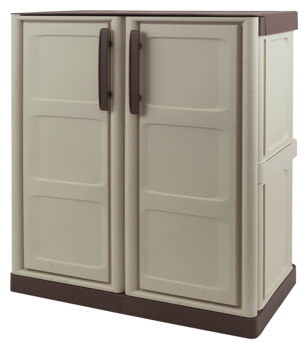 ArtPlast Kunststoffschrank Steel niedrig beige Kunststoff B/H/T: ca. 70x85,5x39 cm