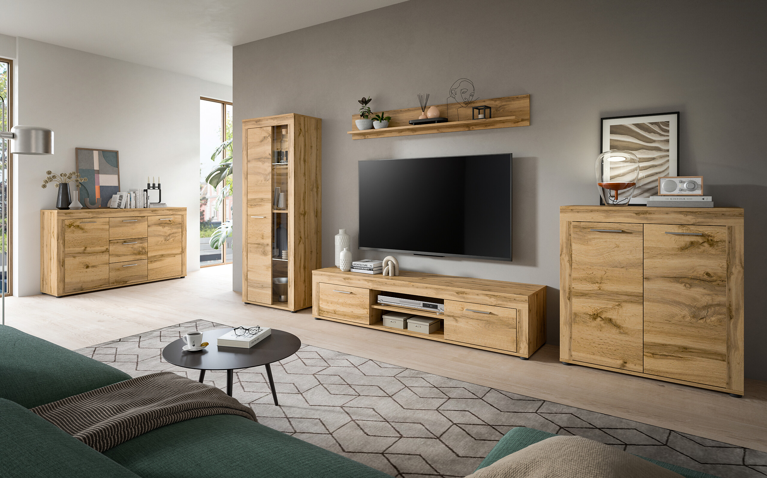 Sideboard Jam Eiche Wotan Nachbildung B/H/T: ca. 125x80x35 cm Sideboard Jam Eiche Wotan Nachbildung B/H/T: ca. 125x80x35 cm