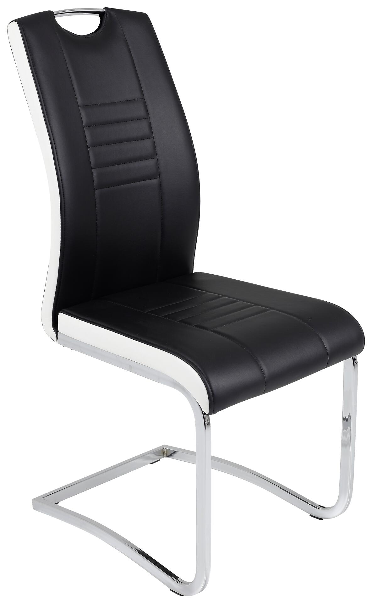 Schwingstuhl Tabea 4er Set schwarz weiß Kunstleder Kunstleder B/H/T: ca. 43x99x61 cm