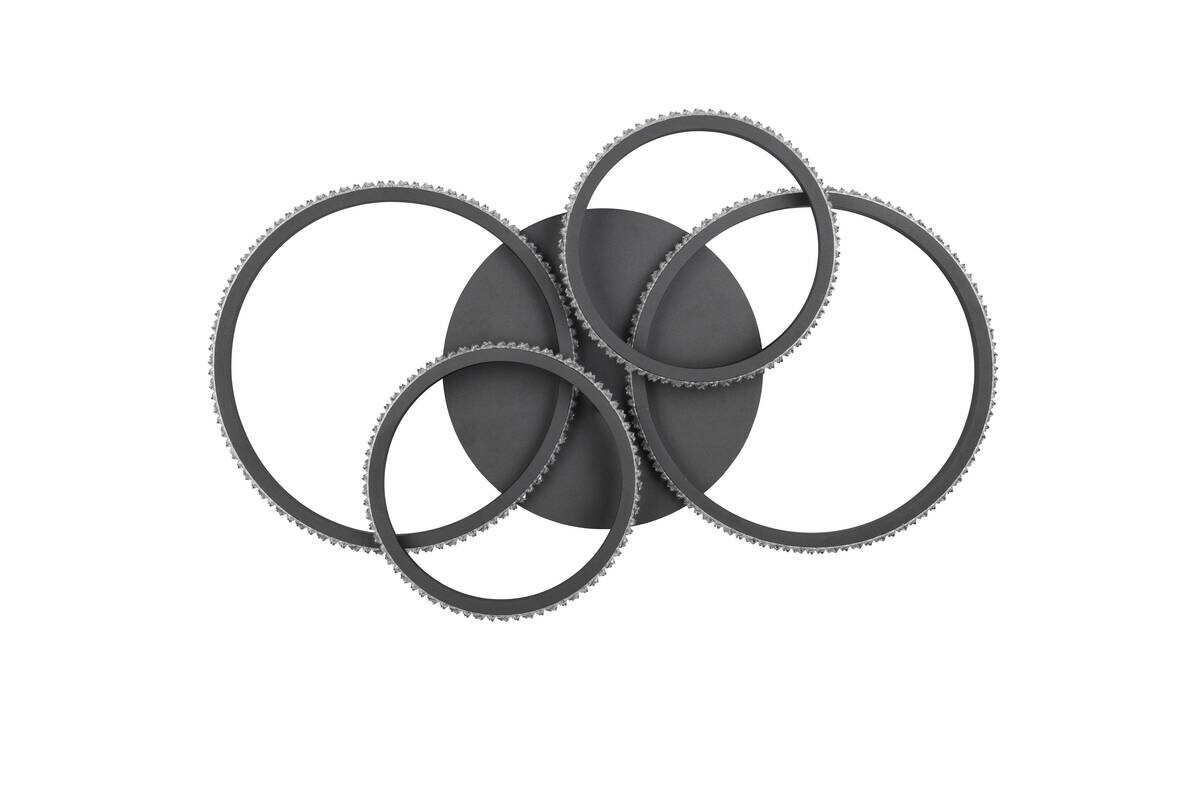 Reality LED-Deckenleuchte Cires mattschwarz Metall B/H/L: ca. 8,5x49,5x65,5 cm