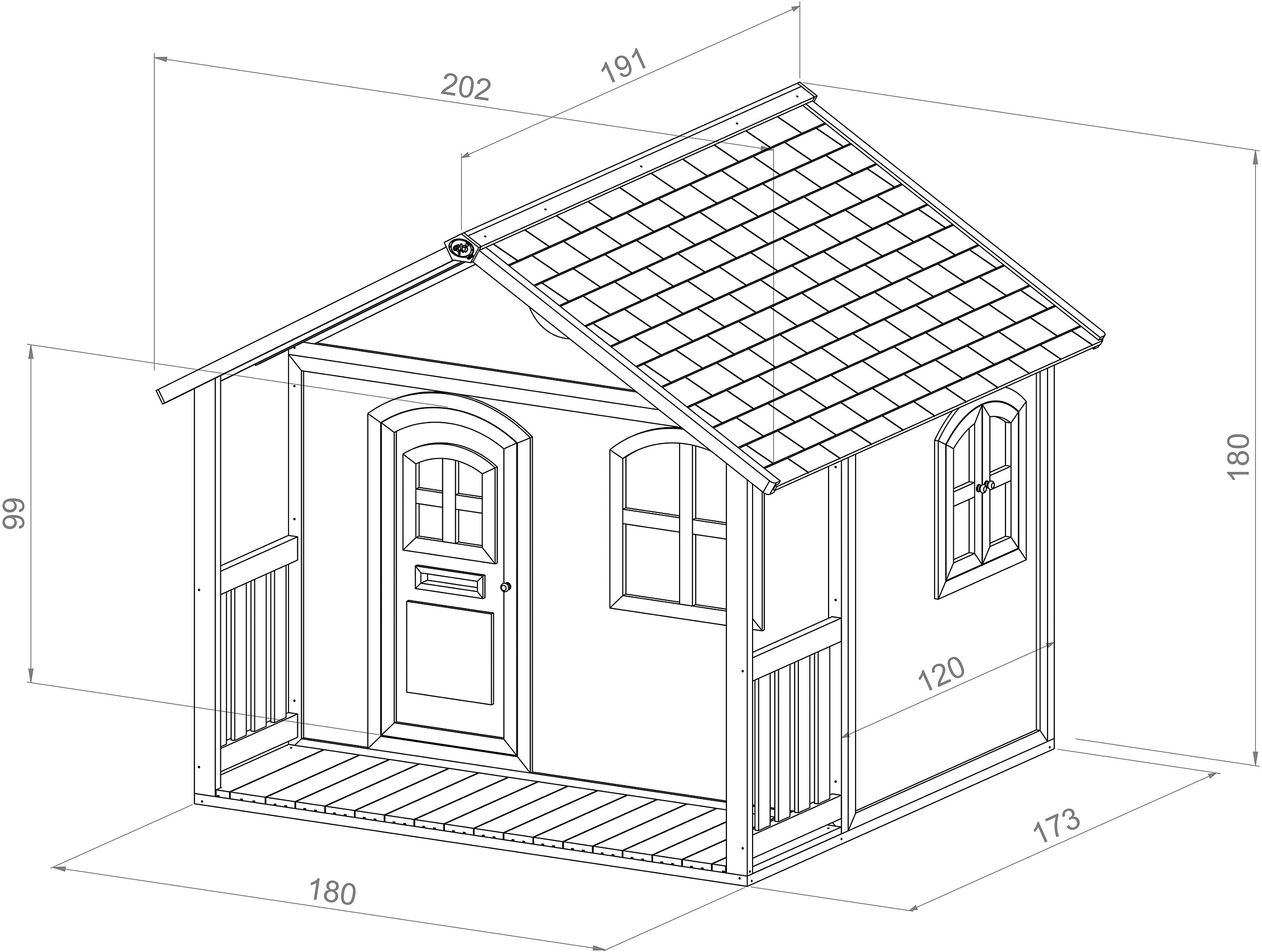 AXI Spielhaus Milan braun B/H/L: ca. 202x180x191 cm