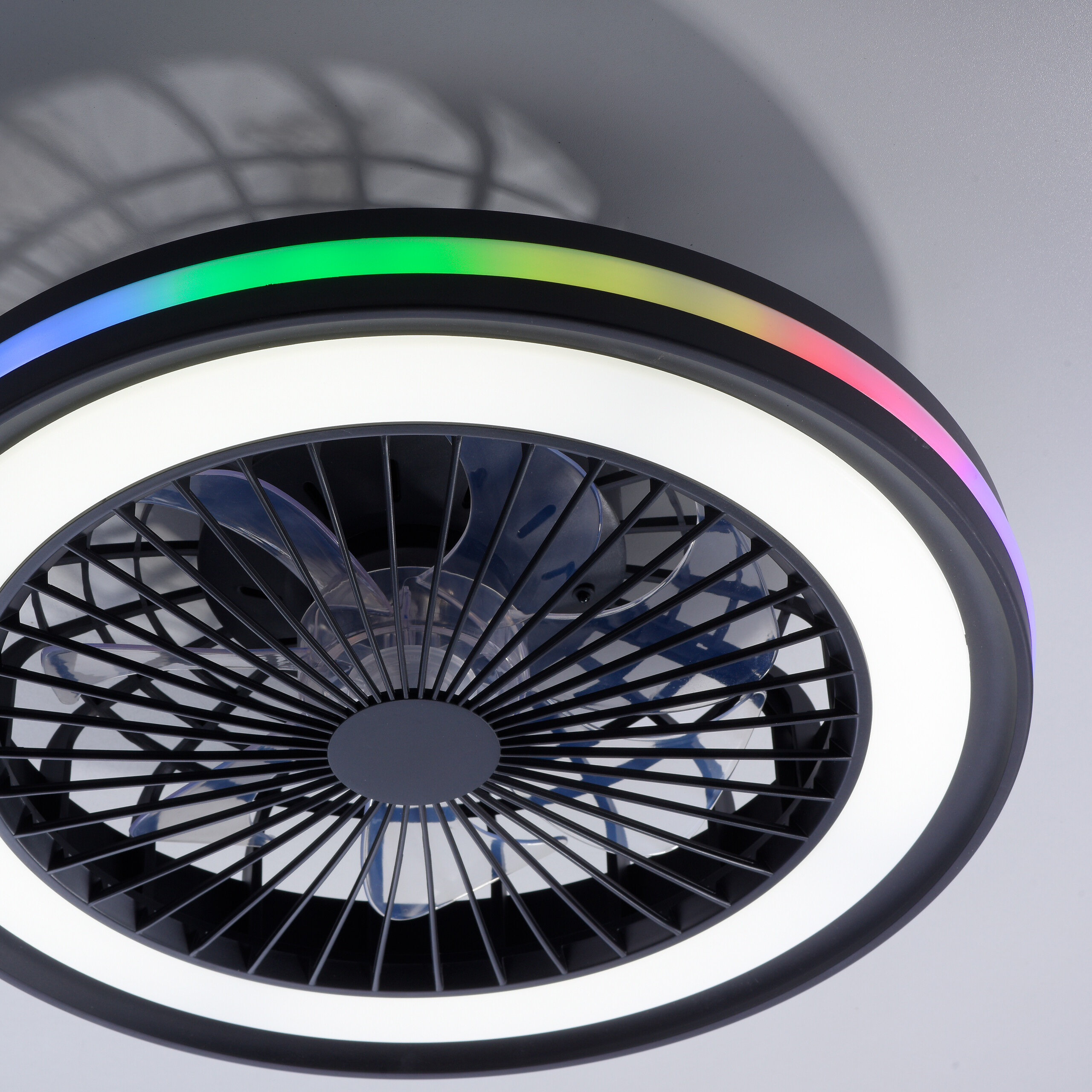 Just Light LED-Deckenventilator Brandon schwarz B/H/L: ca. 45,5x14x45,5 cm max. 36 W