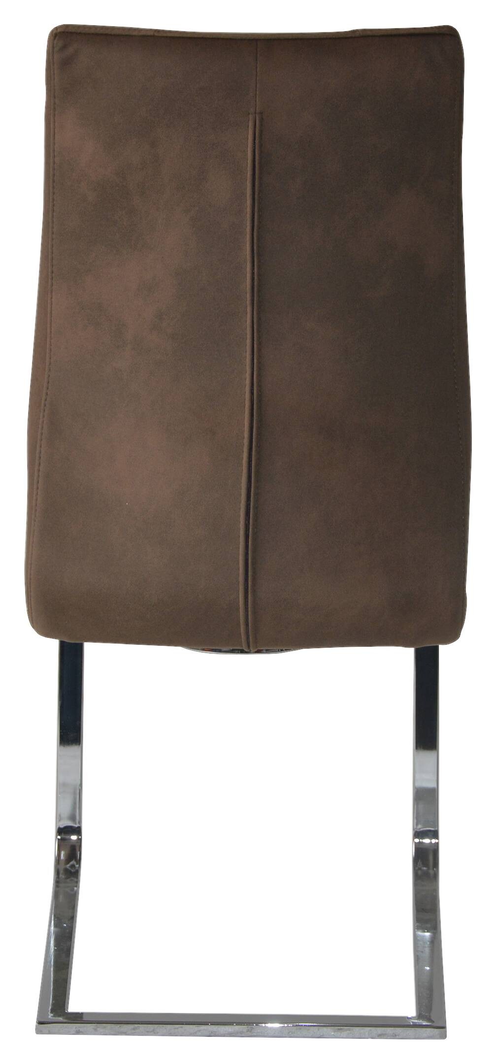 Schwingstuhl MARLEN-XXL 2er-Set dunkelbraun Vintage Chrom Stoff Metall B/H/T: ca. 72x96x80 cm