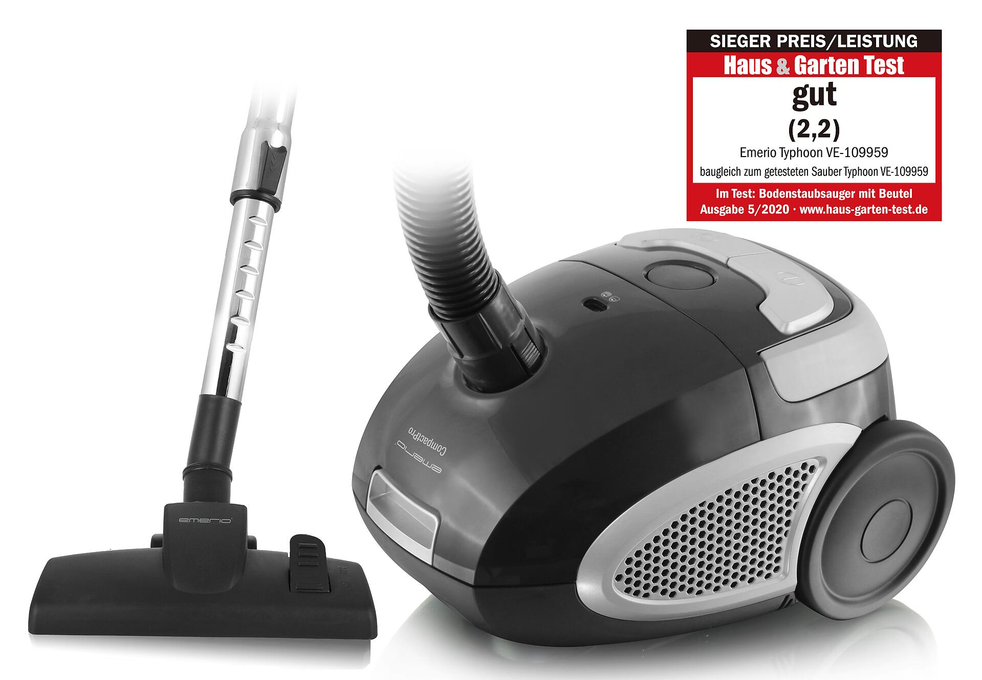 Emerio Bodenstaubsauger VE-109959.14 schwarz grau Kunststoff Metall B/H/L: ca. 25x20x32 cm
