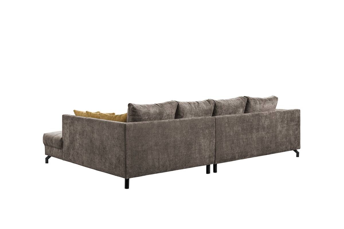 Ecksofa stone Microfaser B/H/T: ca. 306x92x203 cm