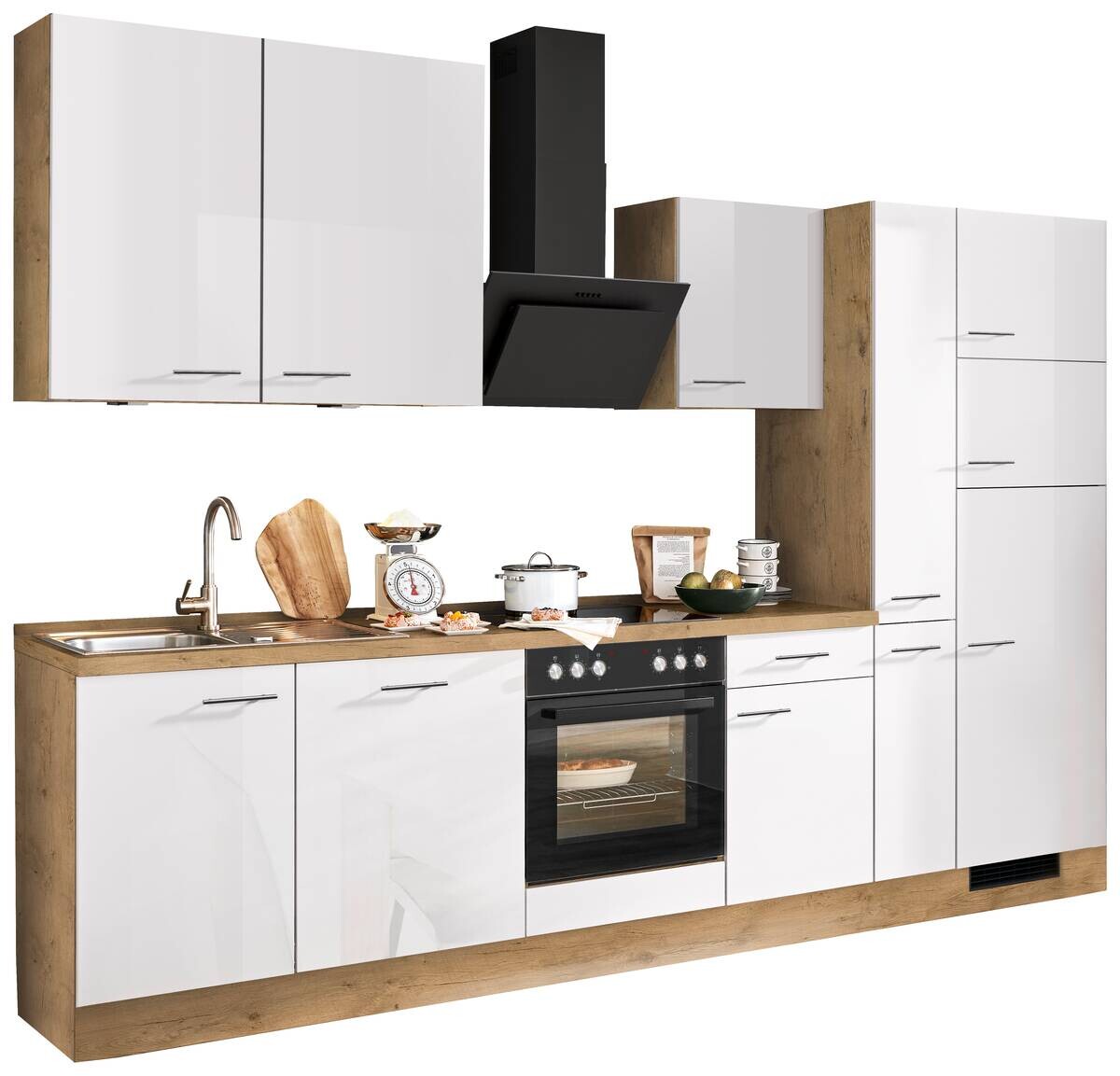 Impuls Küchenblock IP 4050 weiß Hochglanz weiß Hochglanz B/T: ca. 310x60 cm