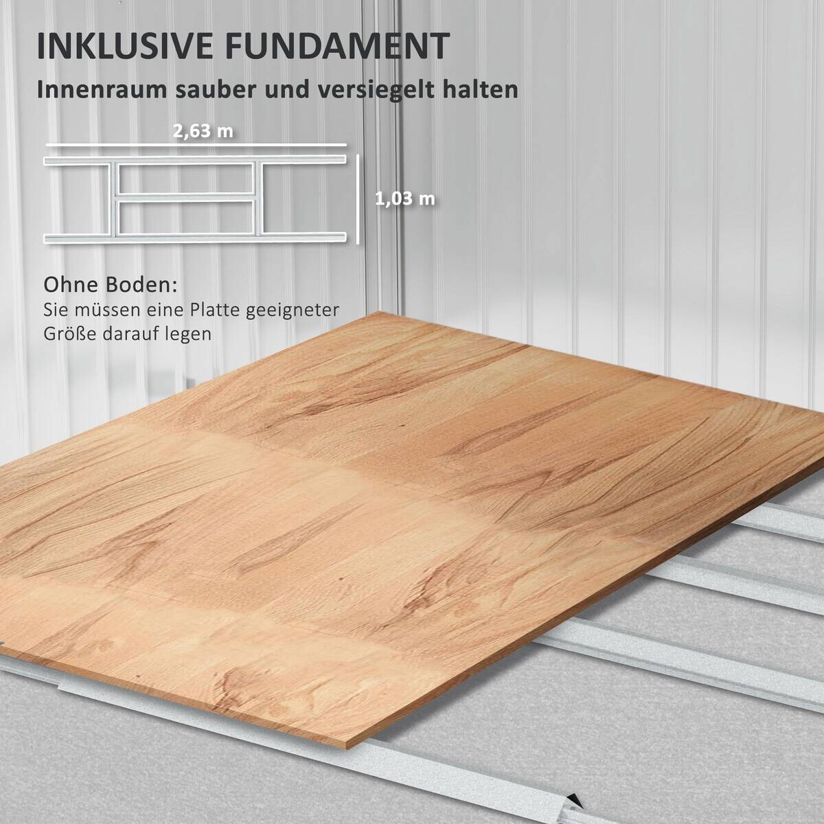 Outsunny Gartenhaus hellgrau B/H/L: ca. 195x192x277 cm