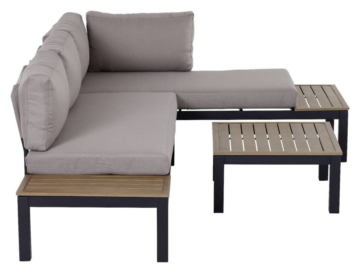 Outsunny Gartengarnitur grau Aluminium B/H/L: ca. 164x69x74 cm