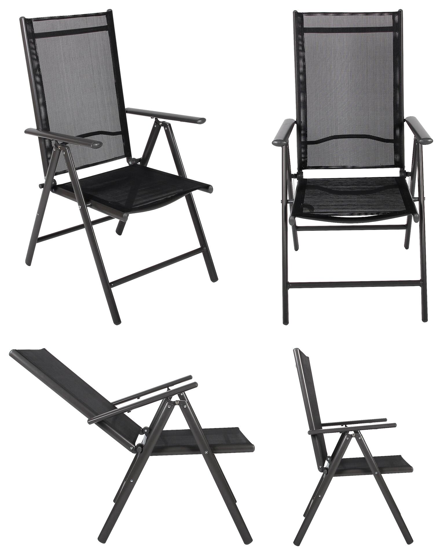 VCM Gartensitzgruppe schwarz Aluminium B/H/T: ca. 189x76x90 cm