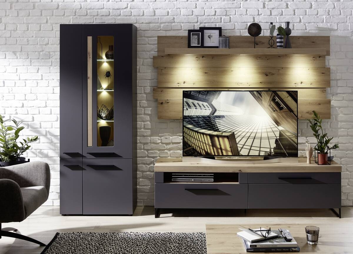 Wandpaneel Loft Two Eiche Artisan Nachbildung B/H/T: ca. 202x93x24 cm