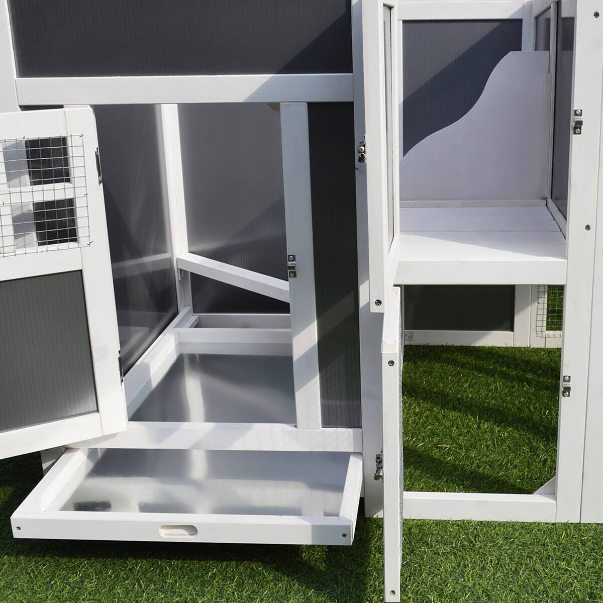 PawHut Stall weiß Polypropylen B/H/L: ca. 75x160x80 cm