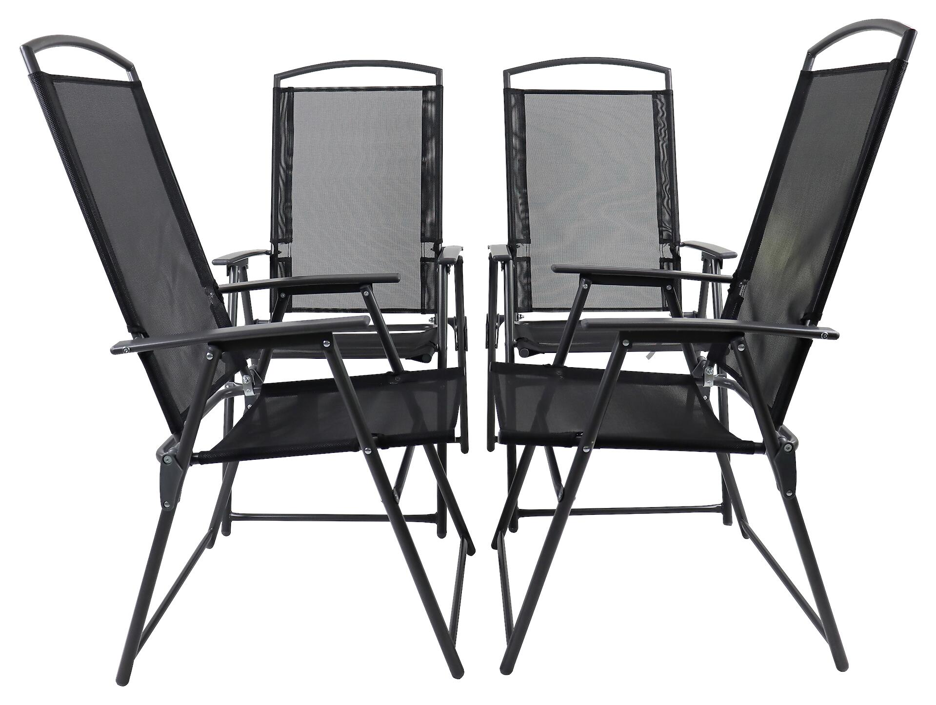 VCM Klappsessel 4er Set anthrazit Metall B/H/T: ca. 61x105x56 cm
