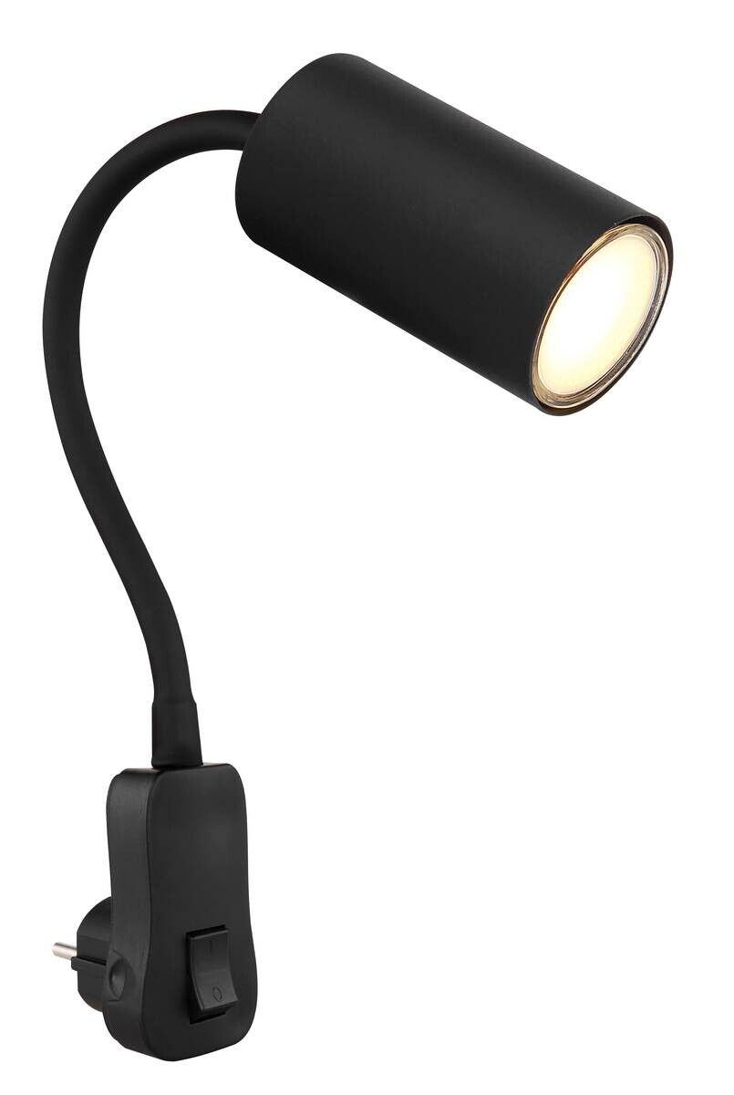 GLOBO Wandleuchte schwarz Kunststoff B/H: ca. 5,5x43 cm GU10 1 Brennstellen