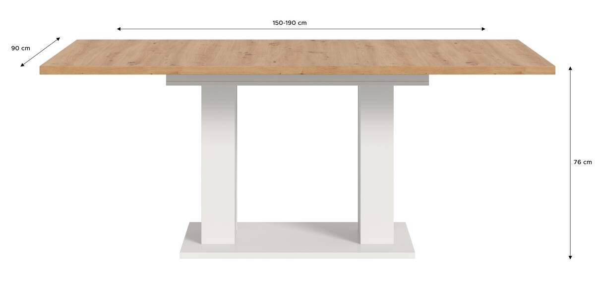 Esstisch MOTION weiß Artisan Nachbildung B/H/T: ca. 150x76x90 cm