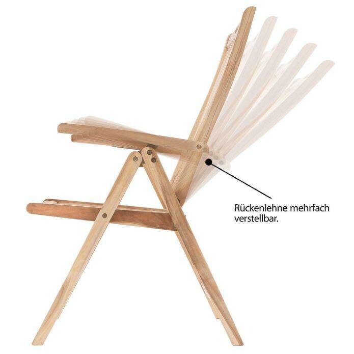 VCM Gartenstuhl braun Teakholz B/H/T: ca. 56x110x75 cm