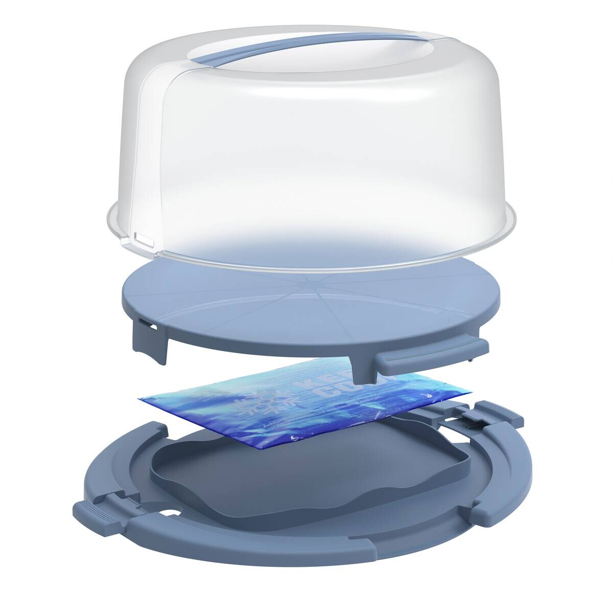 Rotho Tortenglocke COOL & FRESH blau B/H/L: ca. 34x16x38 cm