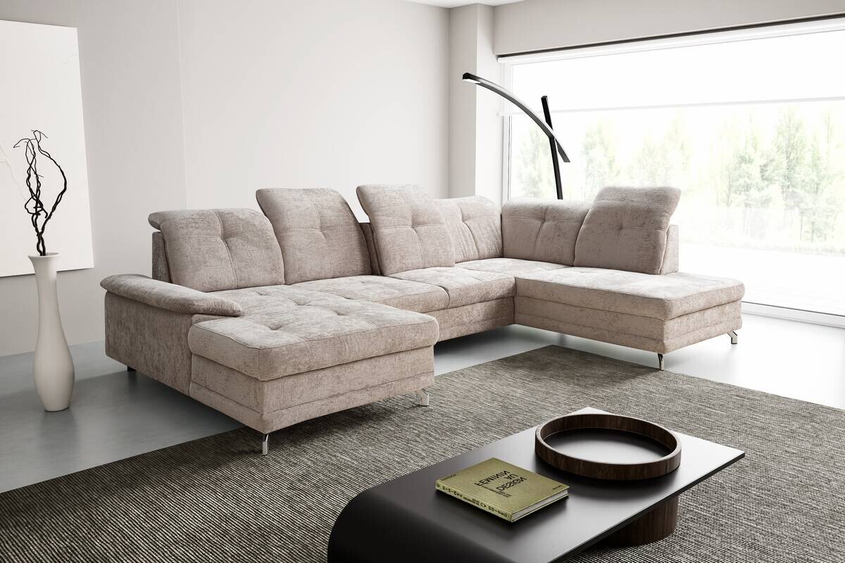 Wohnlandschaft Kendo grau Microfaser B/H/T: ca. 337x105x172 cm