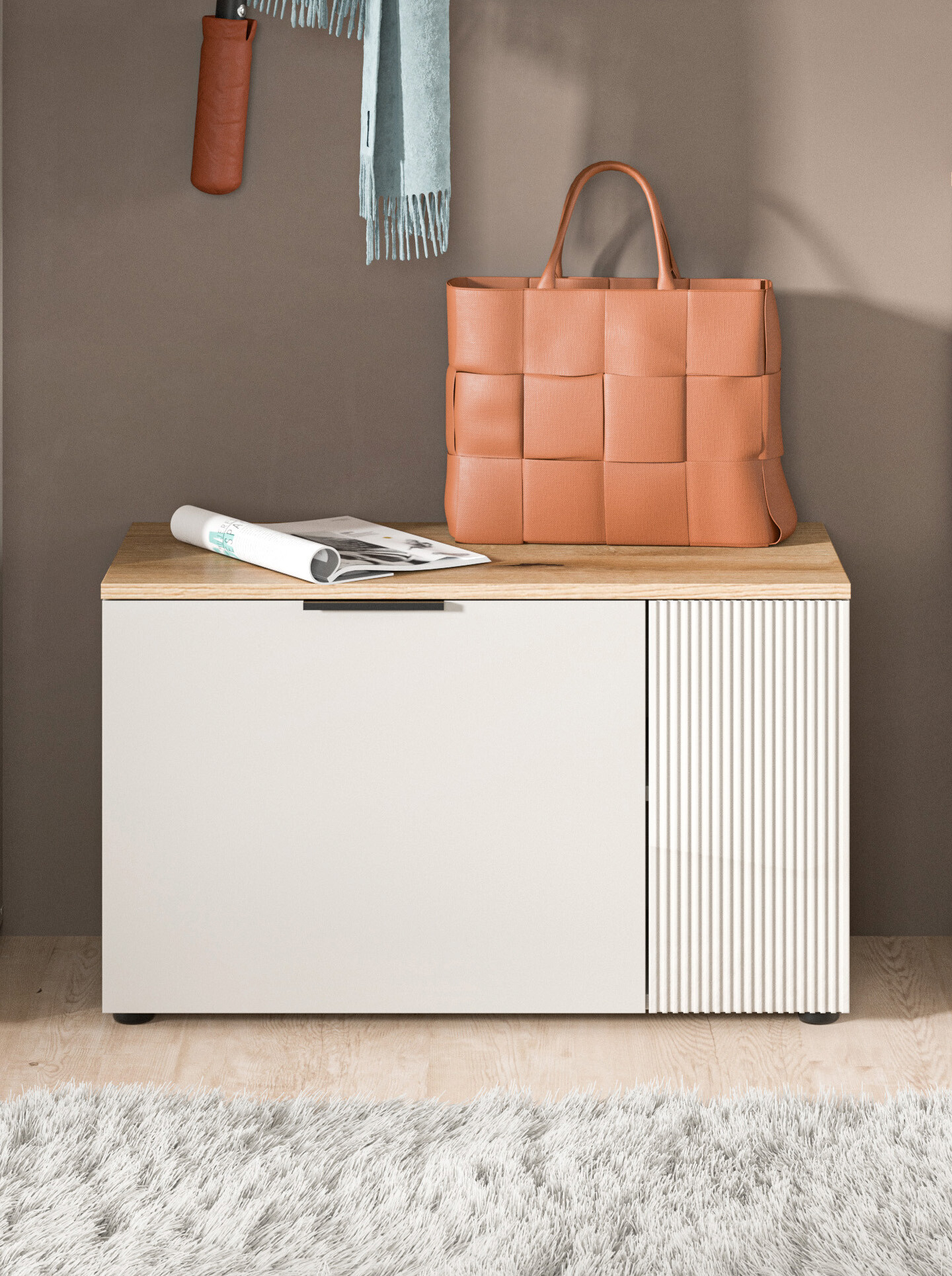 Sitzbank Slide Kaschmirgrau Nachbildung Evoke Oak Nachbildung B/H/T: ca. 80x48x36 cm