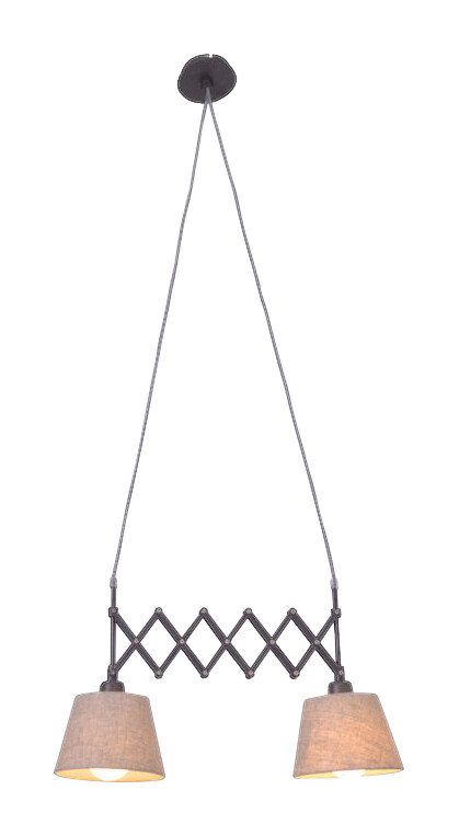 Näve Leuchten Scherenpendelleuchte NV6131927 braun natur Kunststoff Metall H/D: ca. 135x70 cm E27 2 Brennstellen