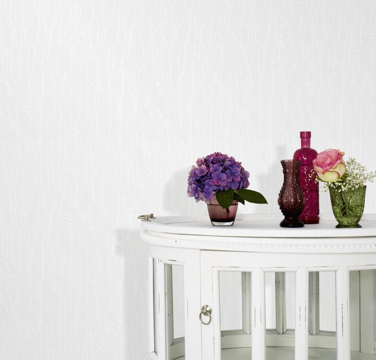 Vinyltapete Struktur weiß B/L: ca. 53x1005 cm