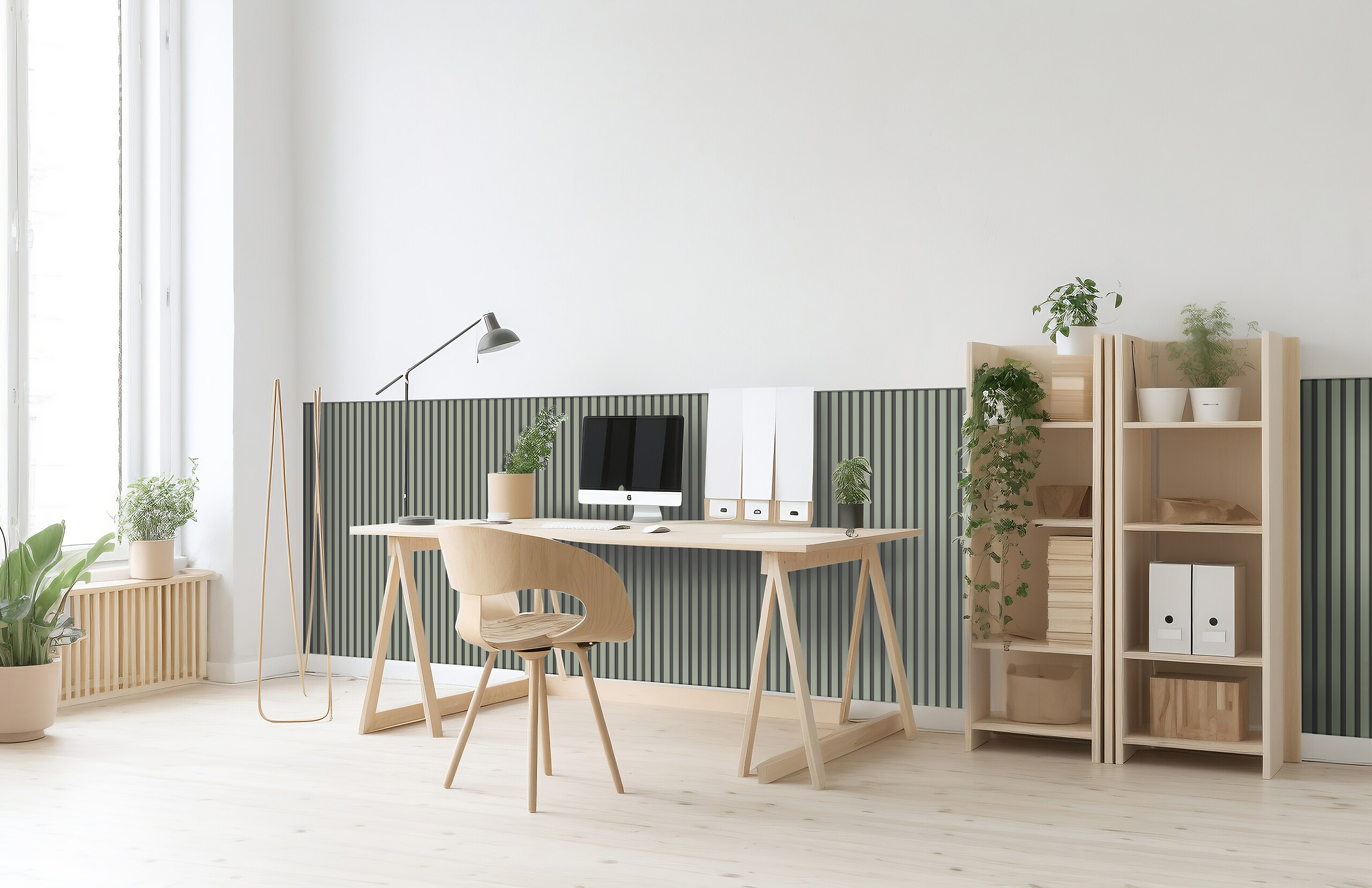 Wand- und Akustikpaneel salbei L/B/H: ca. 240x56,1x1,9 cm pro Stück