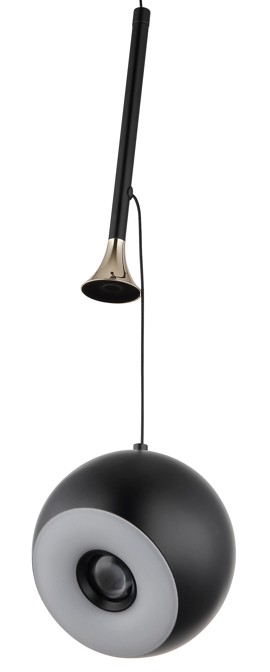 GLOBO Pendelleuchte mattschwarz gold Metall H/D: ca. 150x12 cm 1.0 Brennstellen