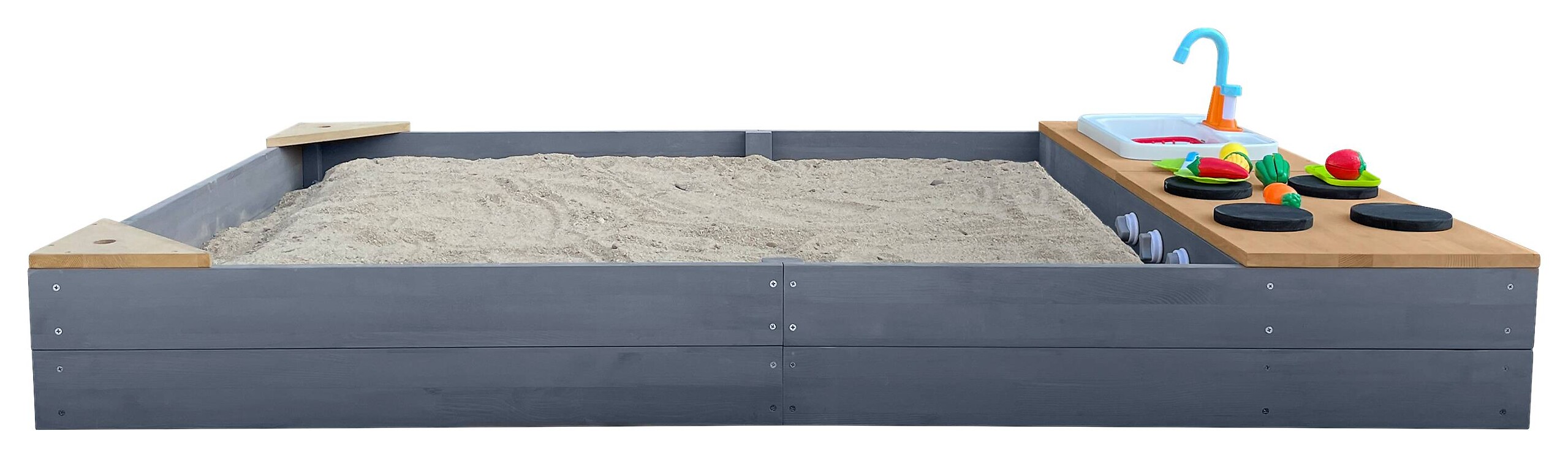 AXI Sandkasten Kelly grau B/H/L: ca. 115x22x180 cm