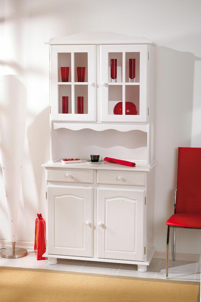 Vitrine Valencia weiß lackiert Kiefer B/H/T: ca. 88x198x43 cm