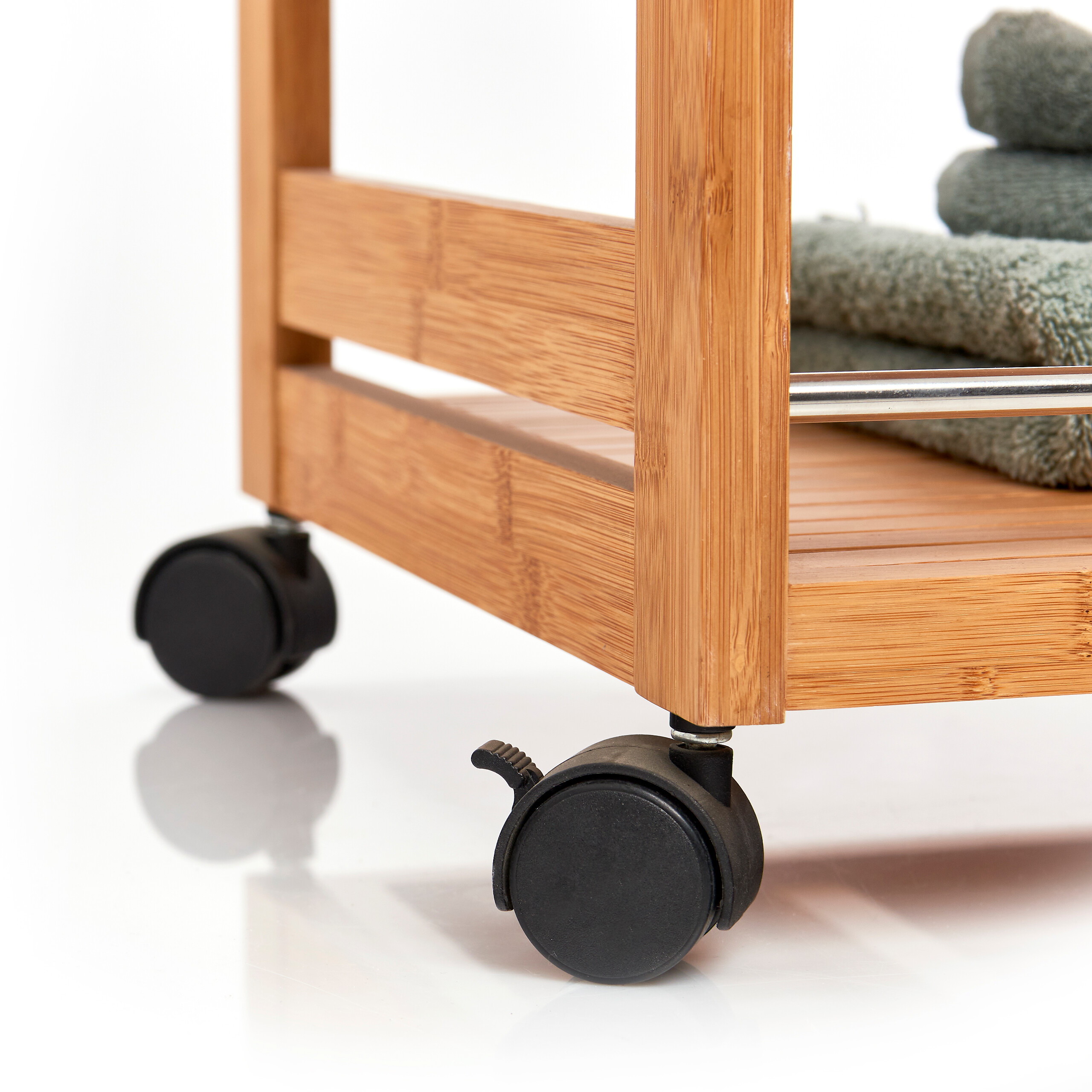 Zeller Rollwagen natur Bambus B/H/T: ca. 46x76x38 cm