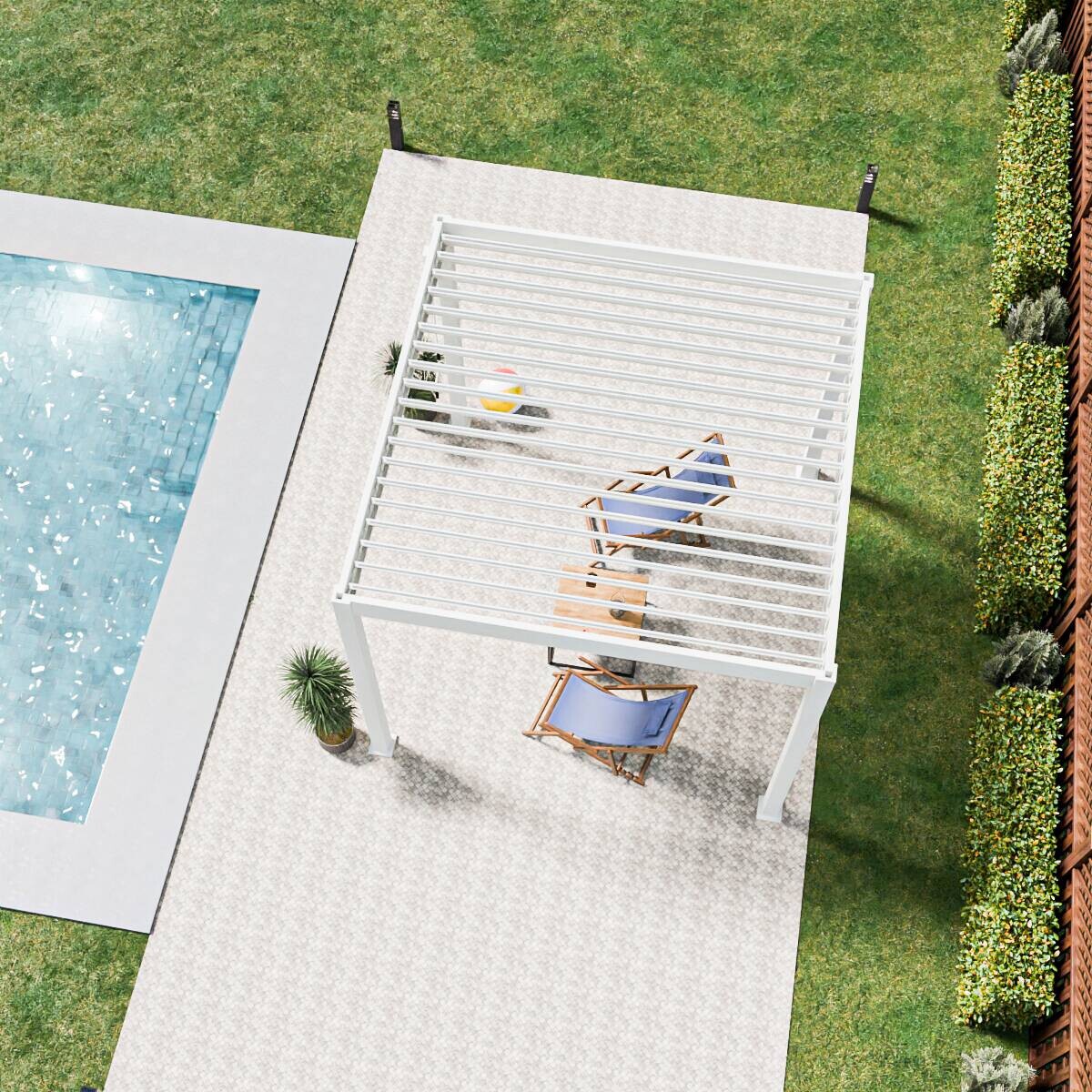 PergoLine Pergola Trumpf weiß Aluminium B/H/L: ca. 300x255x300 cm