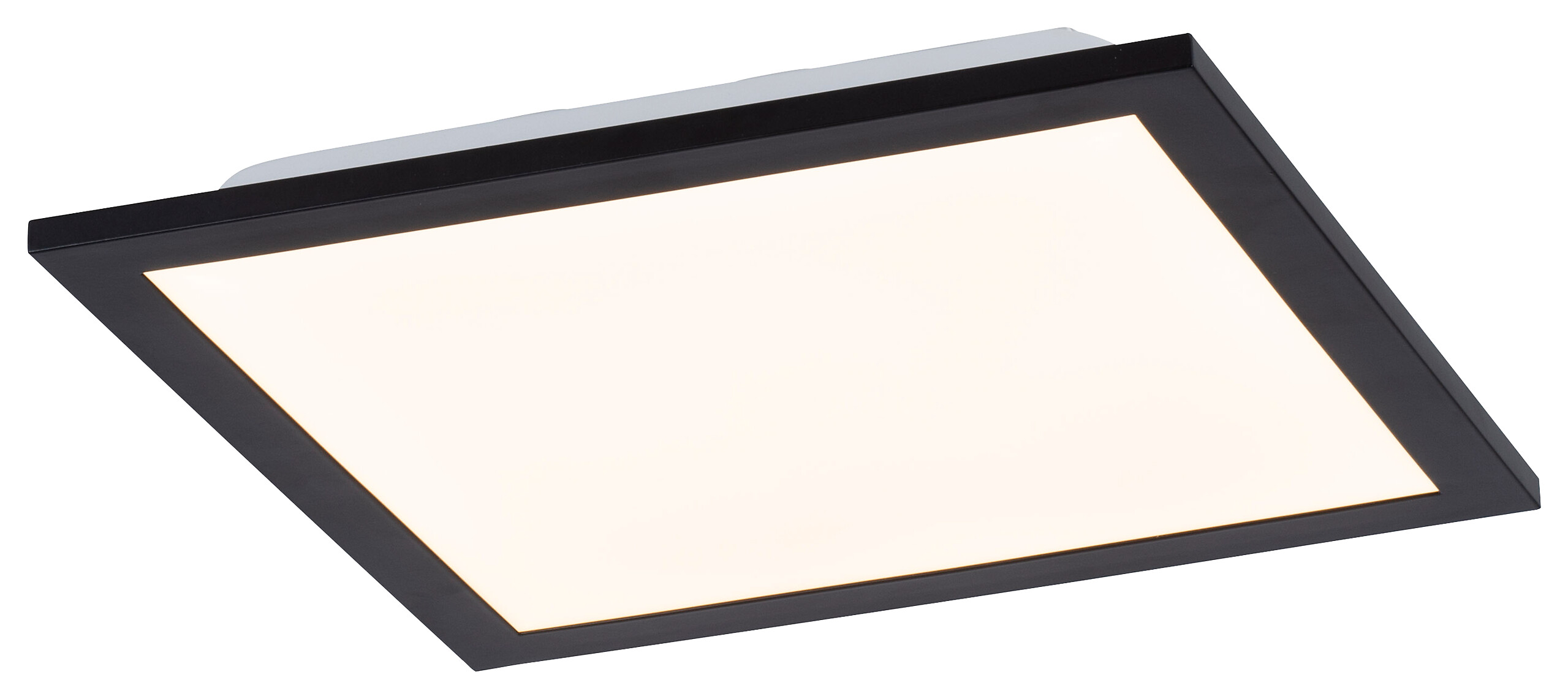 Just Light Deckenleuchte Flat schwarz Opal Aluminium B/H/L: ca. 29,5x5,8x29,5 cm