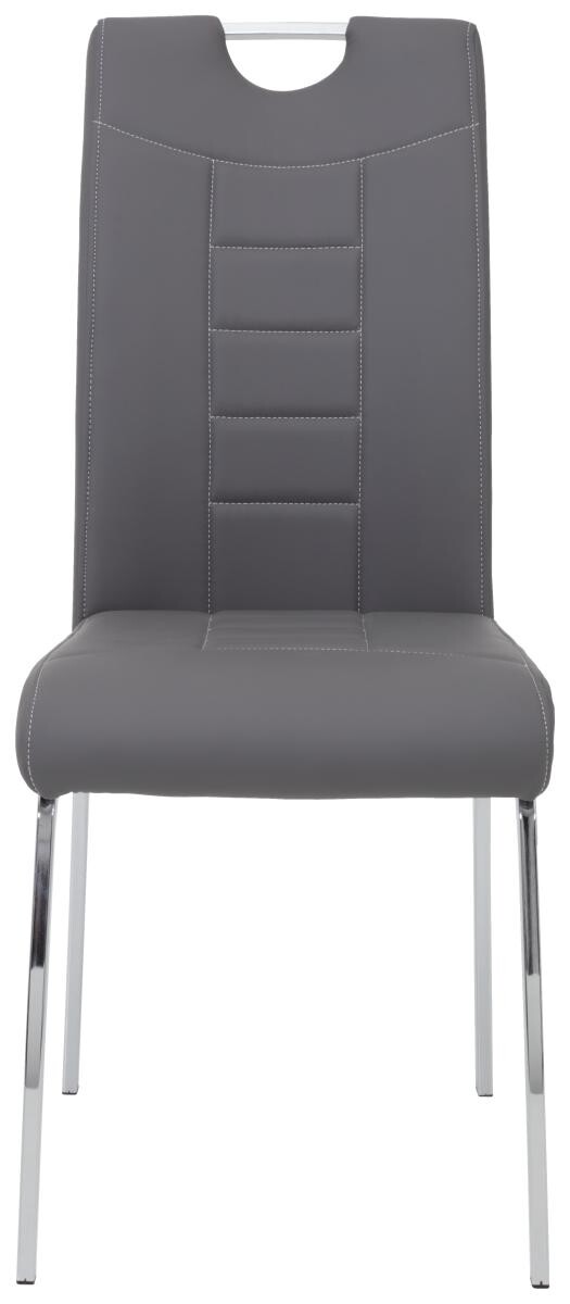 Stuhl Andrea 4er Set grau Kunstleder B/H/T: ca. 43x100x64 cm