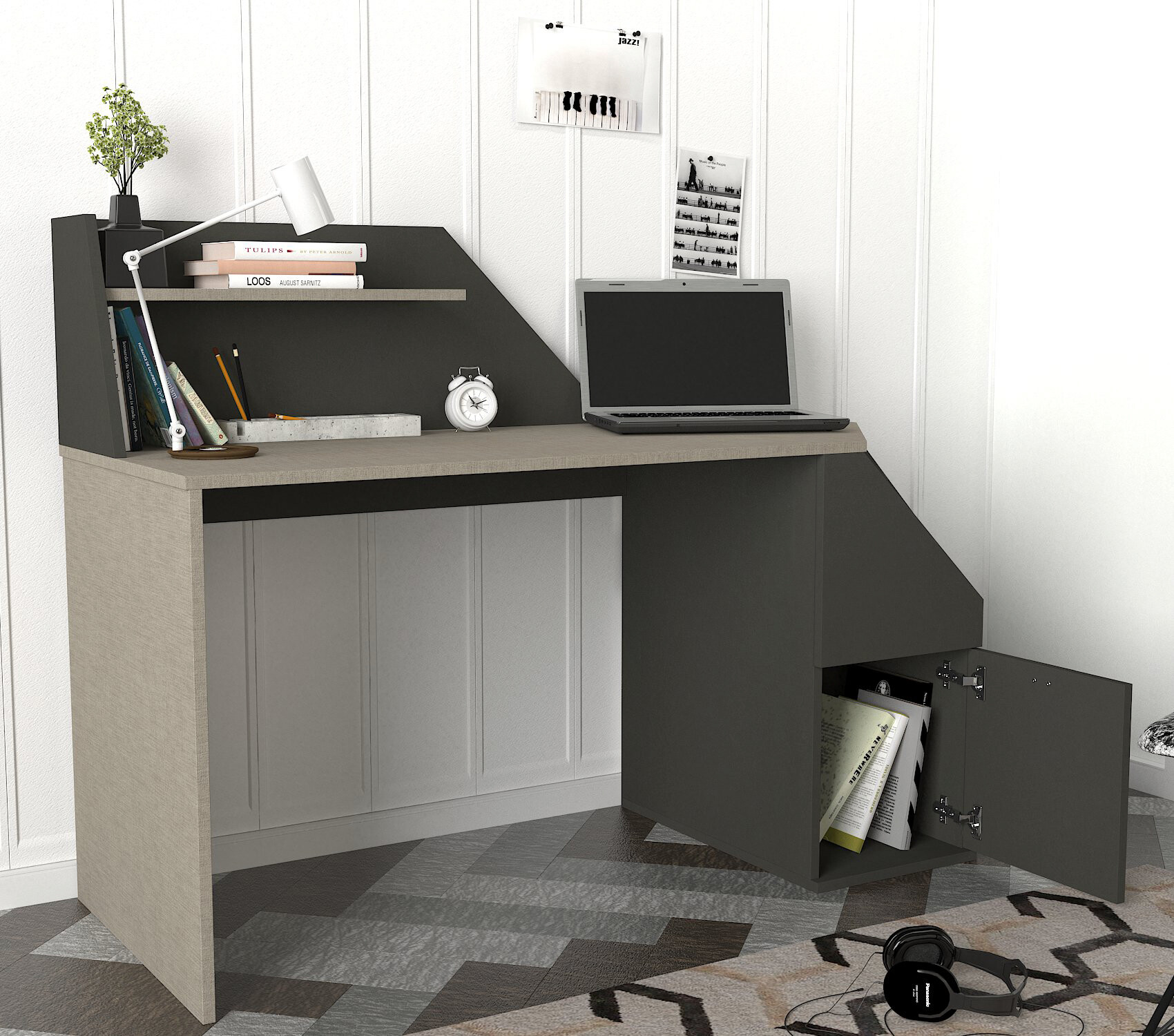 Schreibtisch Gusto grau anthrazit B/H/T: ca. 140x74x60 cm Schreibtisch Gusto grau anthrazit B/H/T: ca. 140x74x60 cm