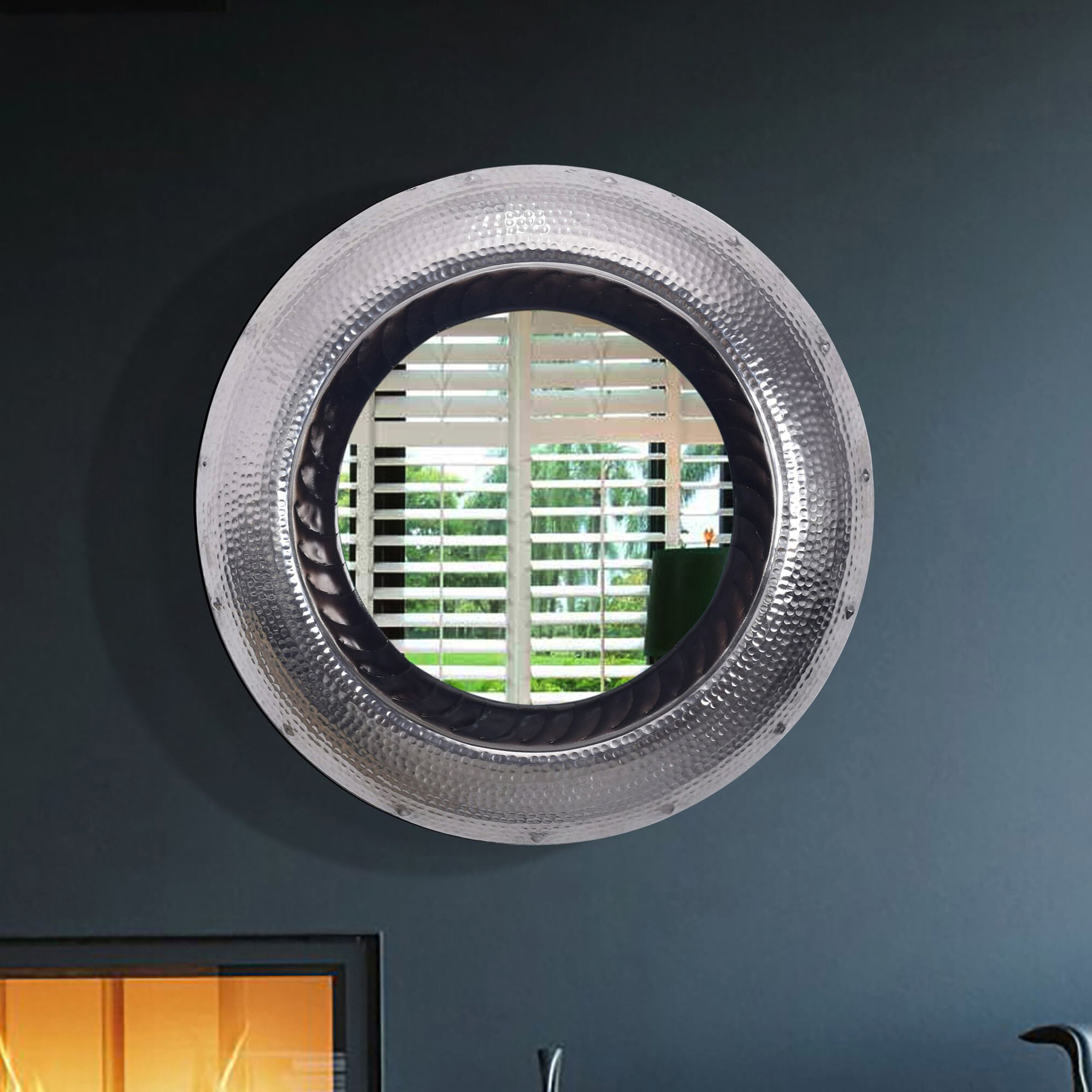 Wohnling Wandspiegel silber Metall T/D: ca. 9x74 cm