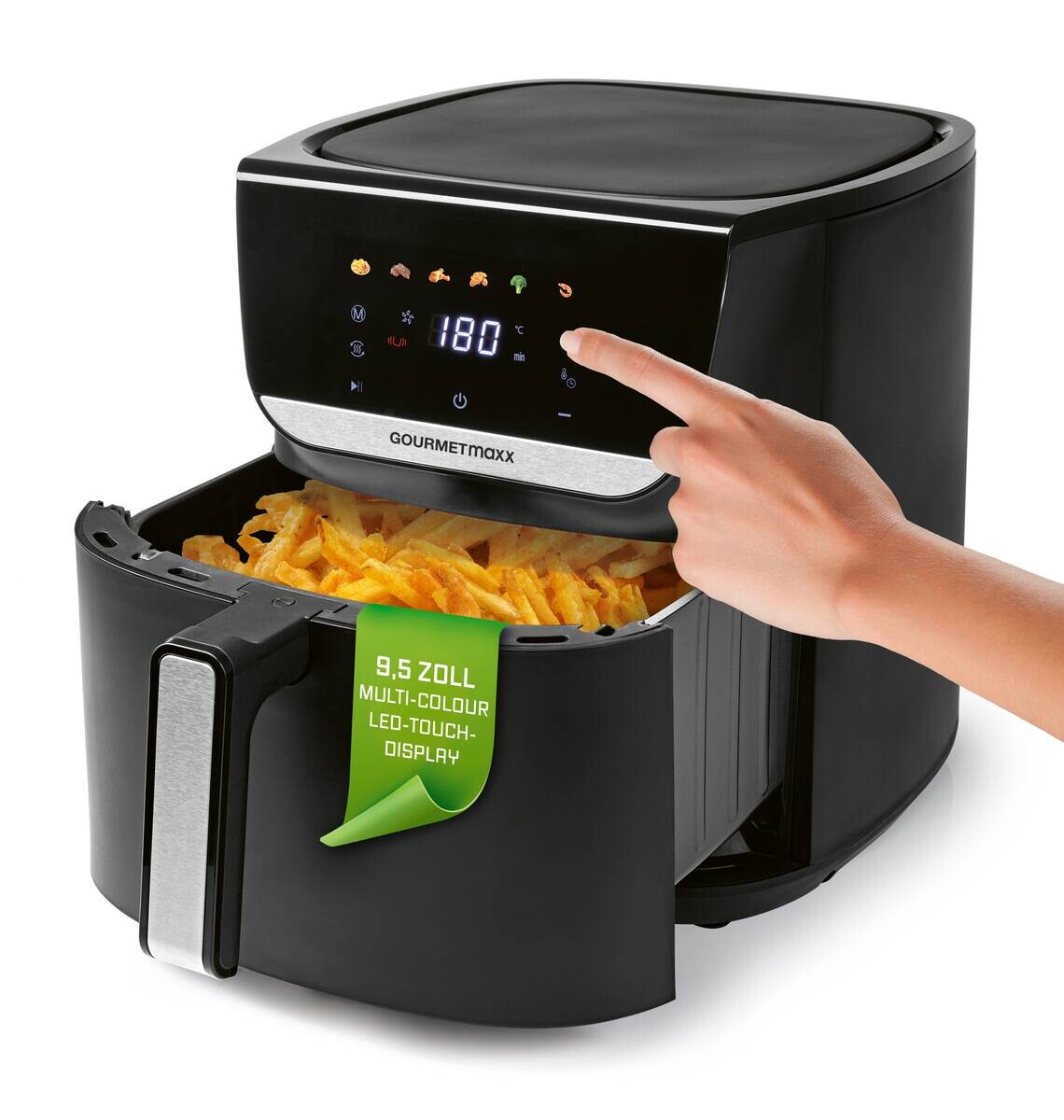 GOURMETmaxx Heißluftfritteuse 15437 schwarz Metall B/H/L: ca. 31,3x44x34,2 cm ca. 7,5 l