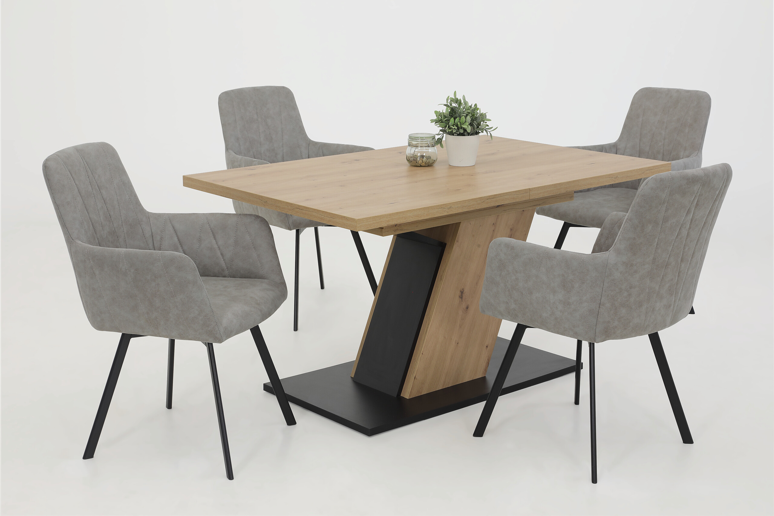 Essgruppe Gesa II grau Eiche Holzwerkstoff B/H/T: ca. 180x76x90 cm