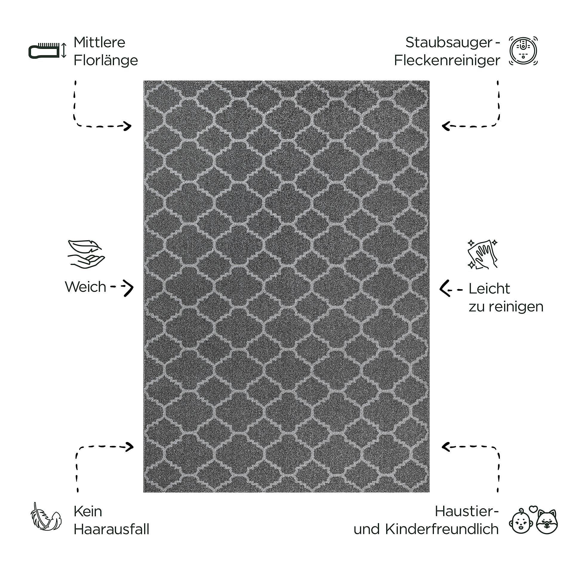 Sanat Teppich anthrazit B/L: ca. 230x160 cm