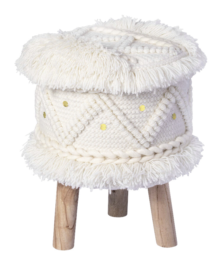 360 Living Hocker Bohist 500 creme Baumwolle Holz H/D: ca. 50x38 cm 360 Living Hocker Bohist 500 creme Baumwolle Holz H/D: ca. 50x38 cm