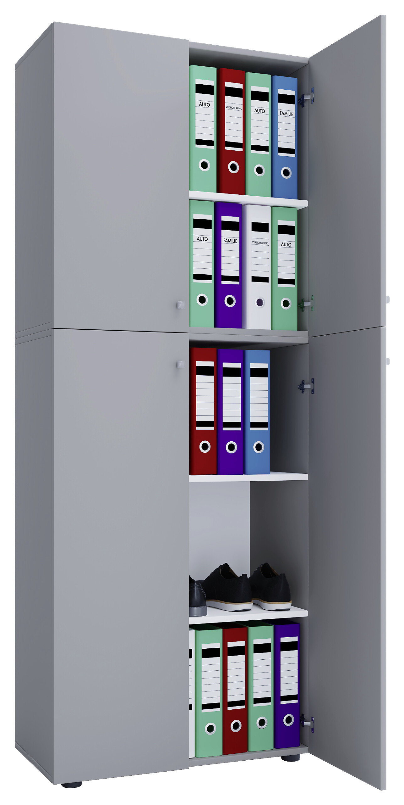 Büroschrank Lona XXL grau weiß B/H/T: ca. 70x183x39 cm