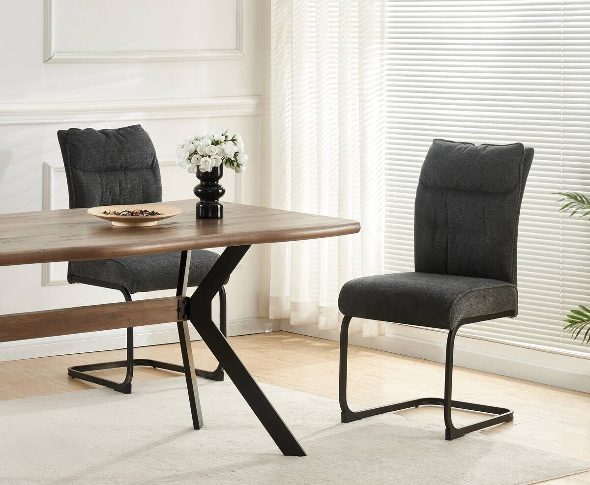 Schwingstuhl FRIEDA, 2er Set anthrazit schwarz B/H/T: ca. 47x94x61 cm