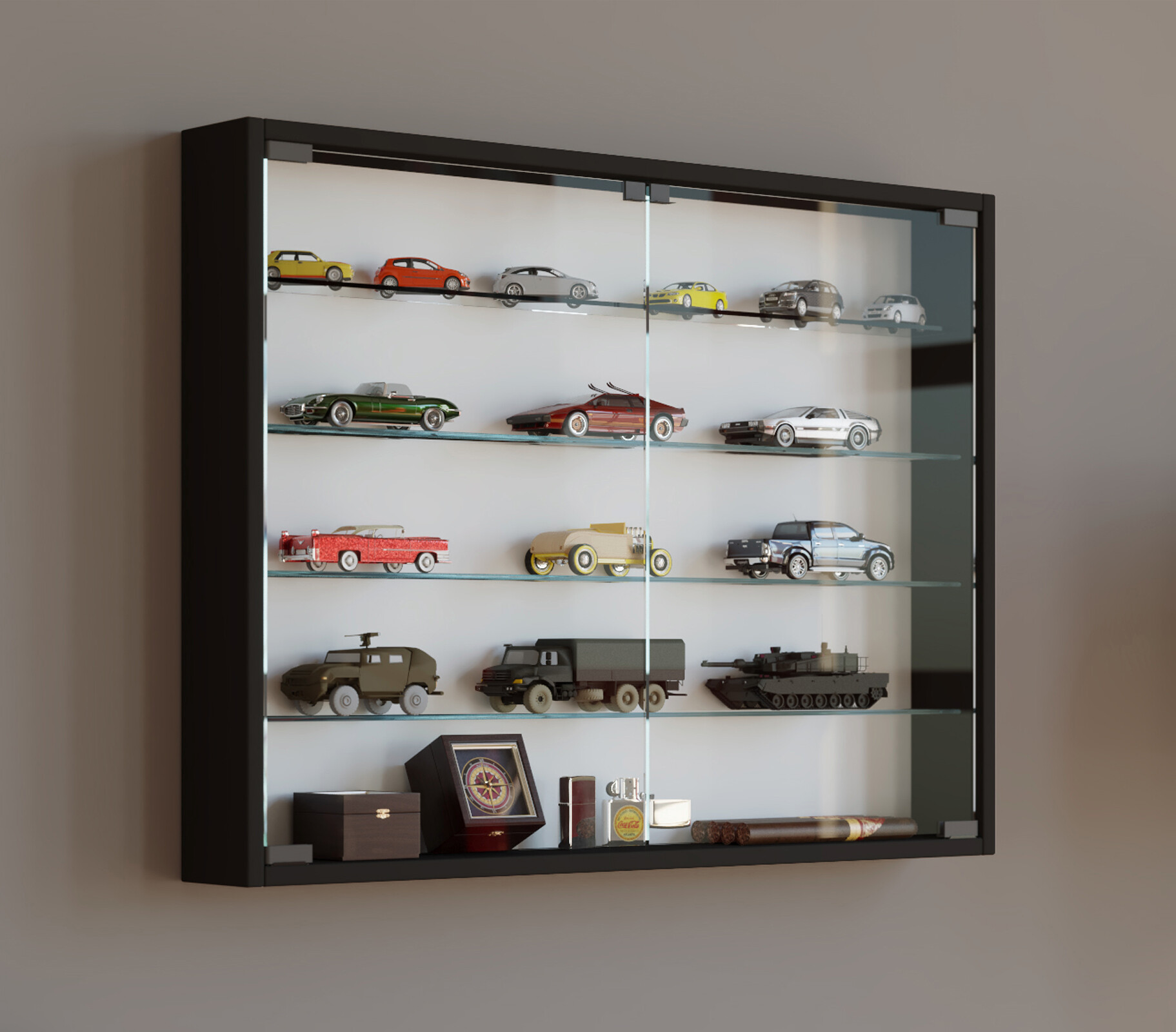 Vitrine Mandosa L schwarz Holzwerkstoff Glas B/H/T: ca. 80x60x10 cm Vitrine Mandosa L schwarz Holzwerkstoff Glas B/H/T: ca. 80x60x10 cm