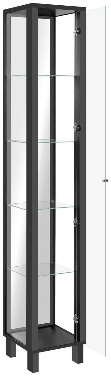 Vitrine Albi schwarz B/H/T: ca. 33x189x33 cm
