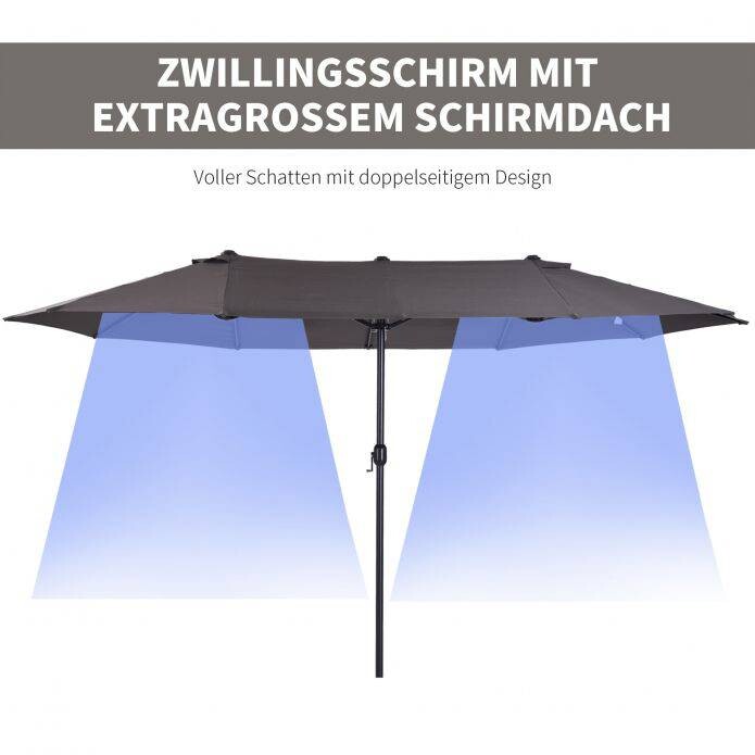 Outsunny Marktschirm grau Metall B/H/L: ca. 270x240x460 cm