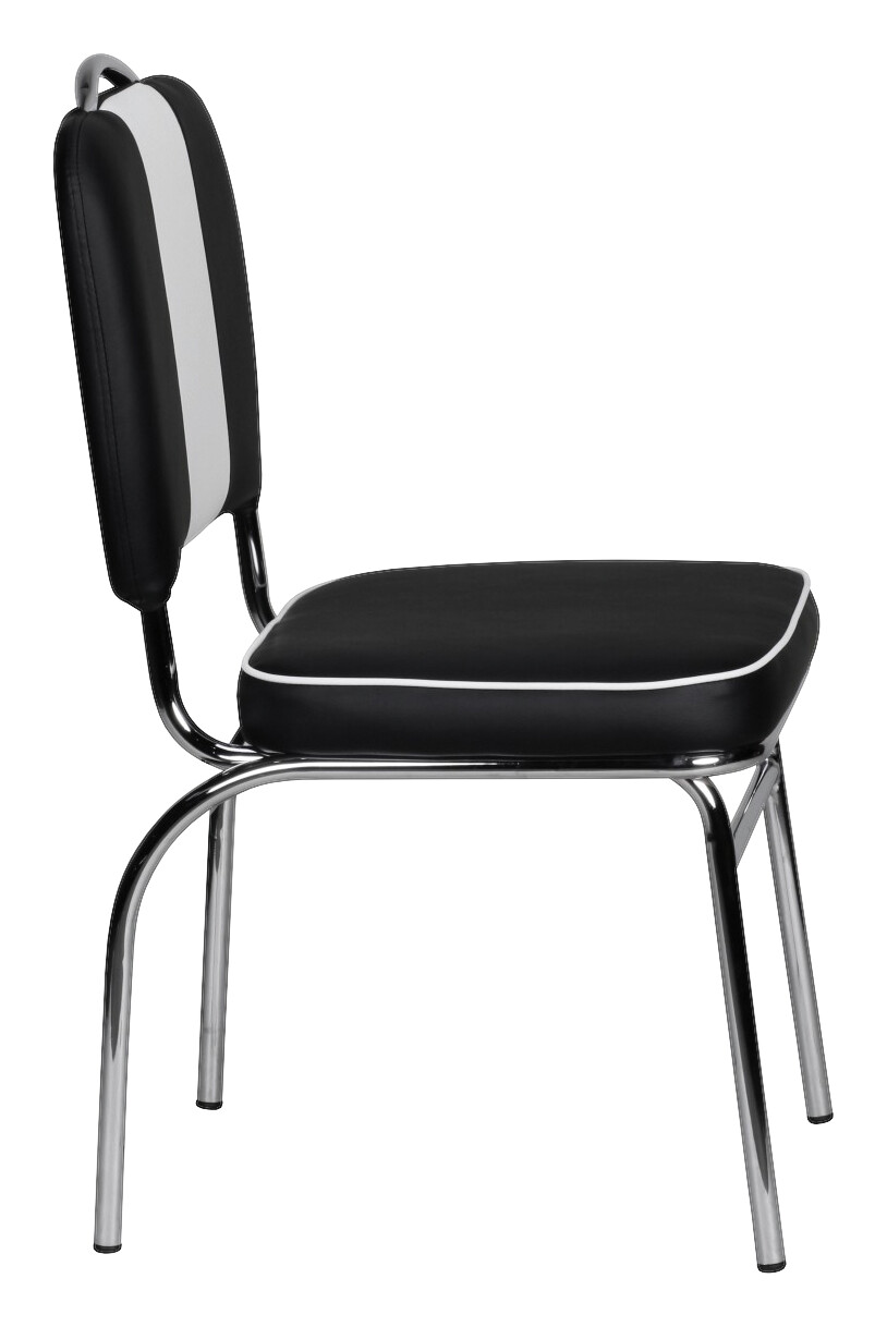 Stuhl schwarz weiß Chrom Kunstleder Metall Kunstleder B/H/T: ca. 45x90x47 cm