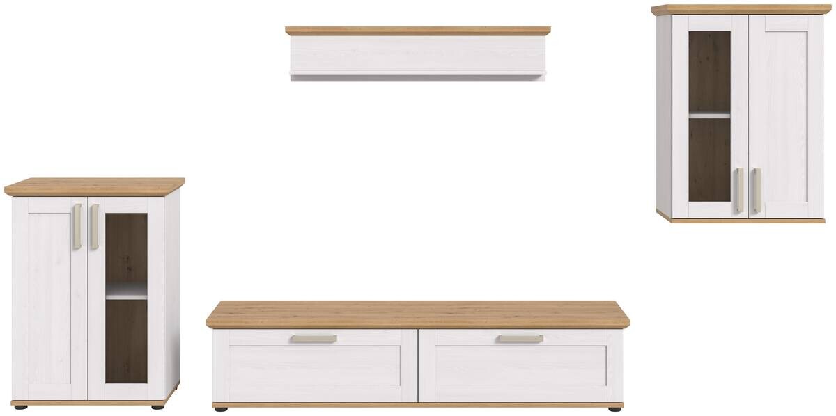 Wohnwand VERONA Lärche Nachbildung Eiche Nachbildung B/H/T: ca. 316x161x40 cm