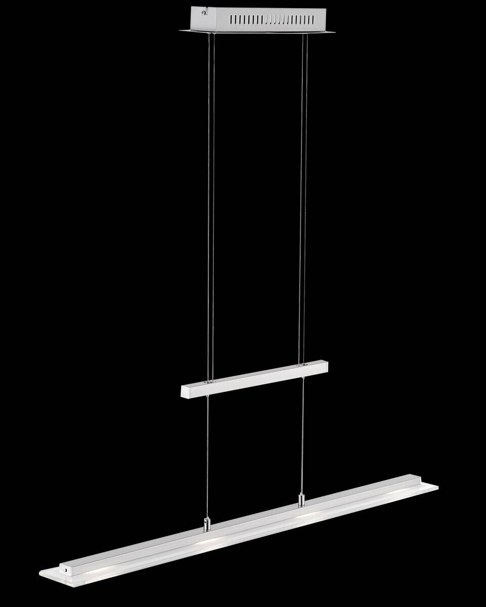 Fischer & Honsel LED-Pendelleuchte 211224 nickel matt Chrom Glas Metall B/H/T: ca. 88x150x9 cm 4.0 Brennstellen