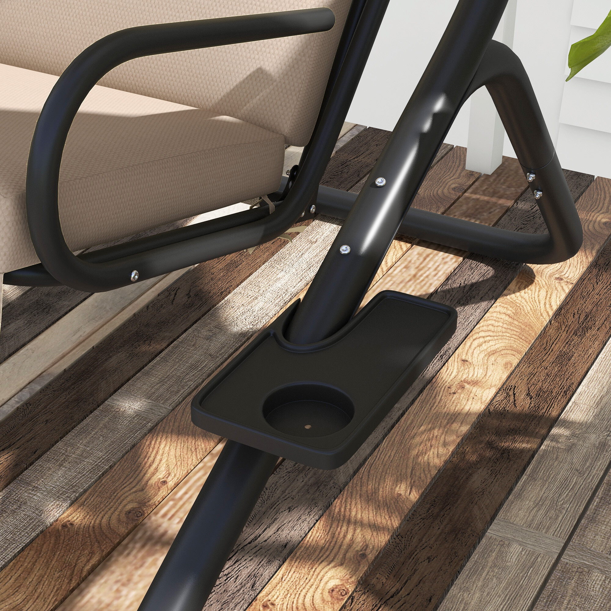 Outsunny Hollywoodschaukel beige Polyester B/H/L: ca. 136x170x170 cm