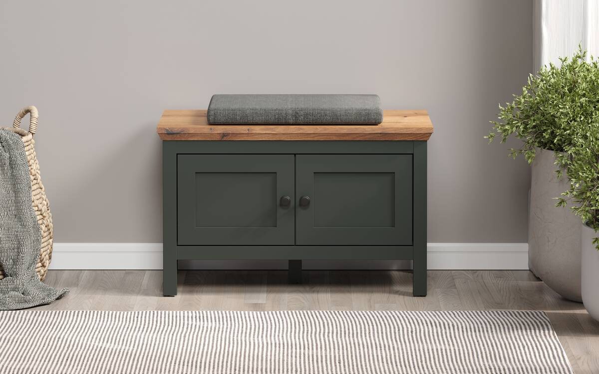 Sitzbank Stanton tannengrün Eiche Evoke Coast Nachbildung B/H/T: ca. 77x48x39 cm