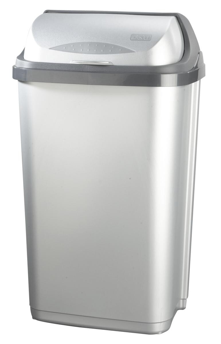 keeeper Abfalleimer silber B/H/L: ca. 25,5x39x19 cm